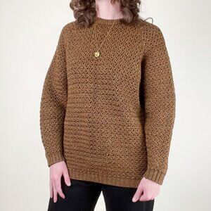 Vintage Hand Knit Cable Sweater Oversized Slouchy Chunky Quiet Luxury Old Money